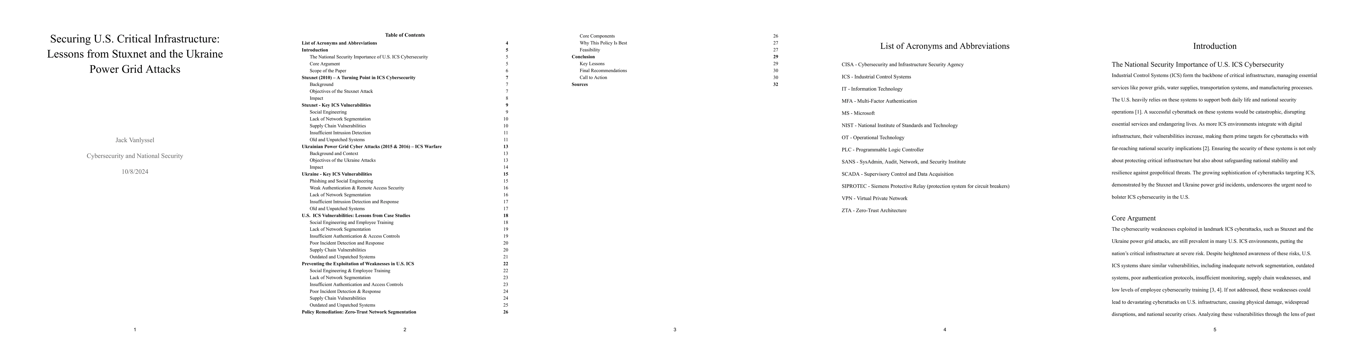 Thumbnail for Securing U.S. Critical Infrastructure: Lessons from Stuxnet and the
  Ukraine Power Grid Attacks