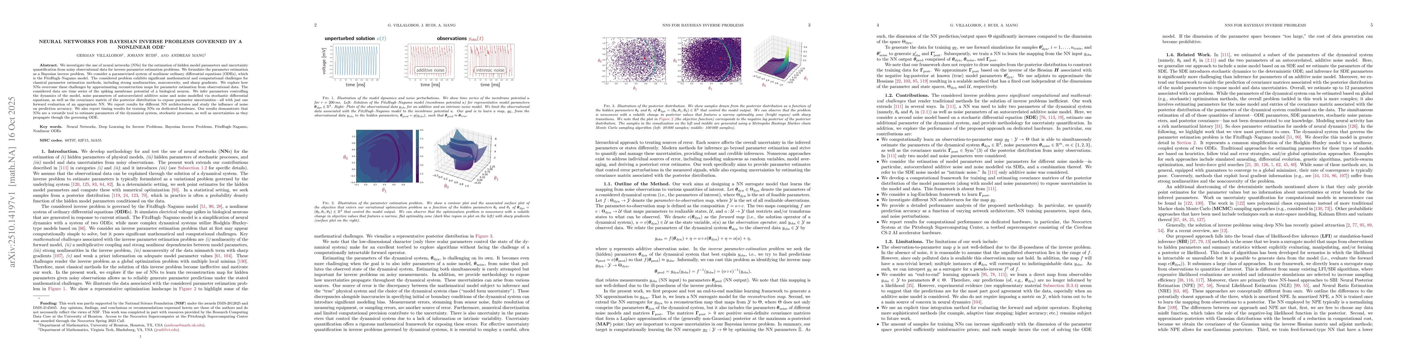 Thumbnail for Neural Networks for Bayesian Inverse Problems Governed by a Nonlinear
  ODE