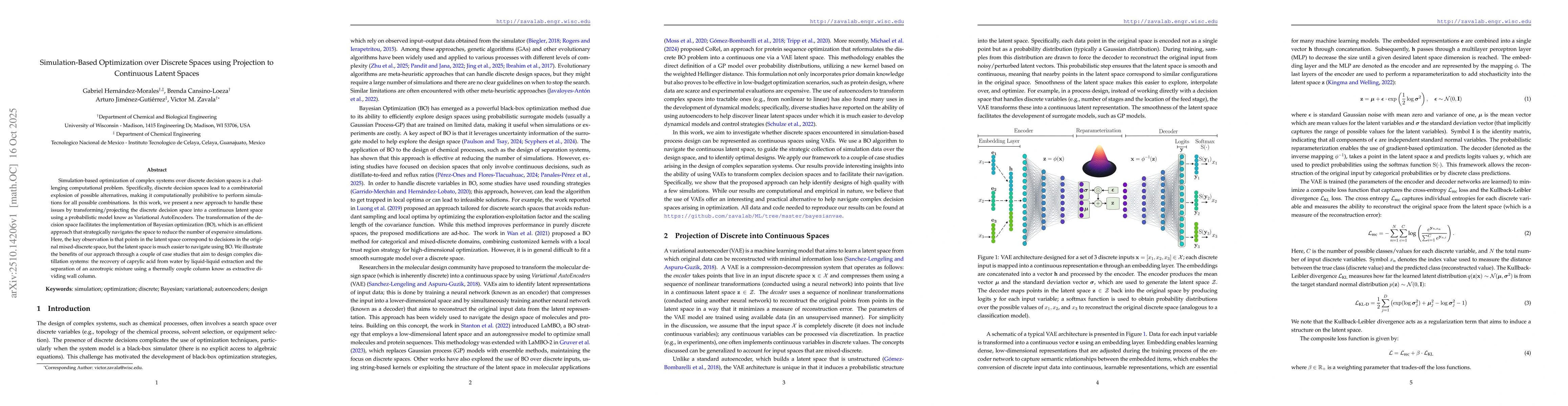 Thumbnail for Simulation-Based Optimization over Discrete Spaces using Projection to
  Continuous Latent Spaces