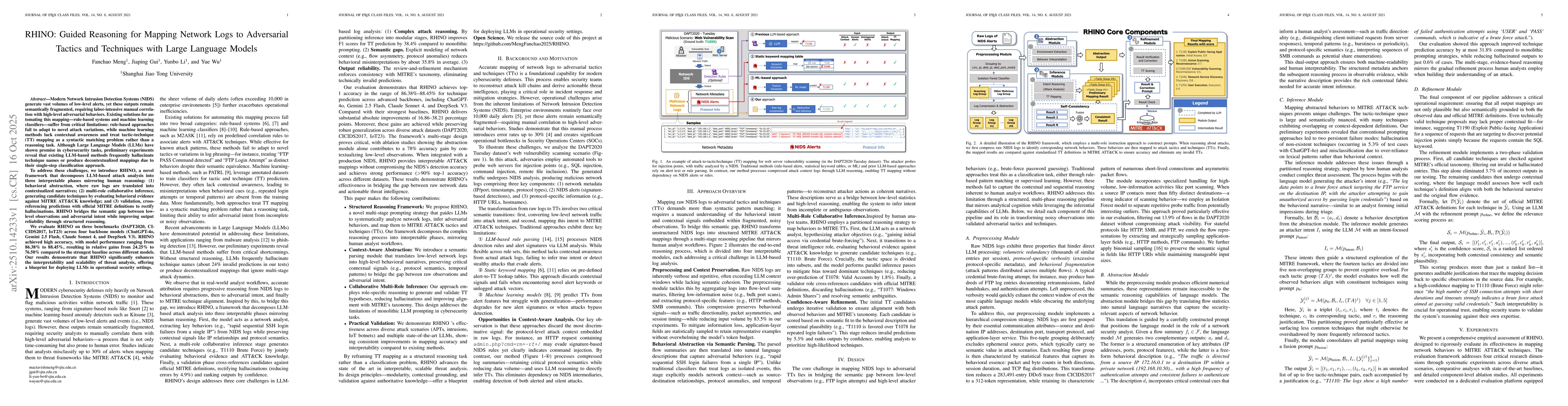 Thumbnail for RHINO: Guided Reasoning for Mapping Network Logs to Adversarial Tactics
  and Techniques with Large Language Models