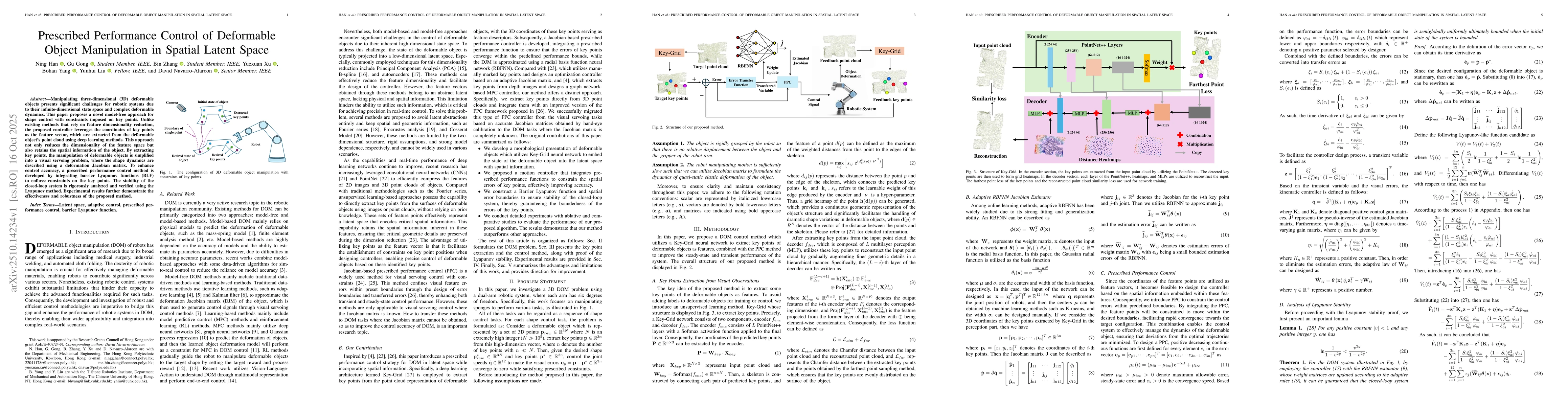 Thumbnail for Prescribed Performance Control of Deformable Object Manipulation in
  Spatial Latent Space