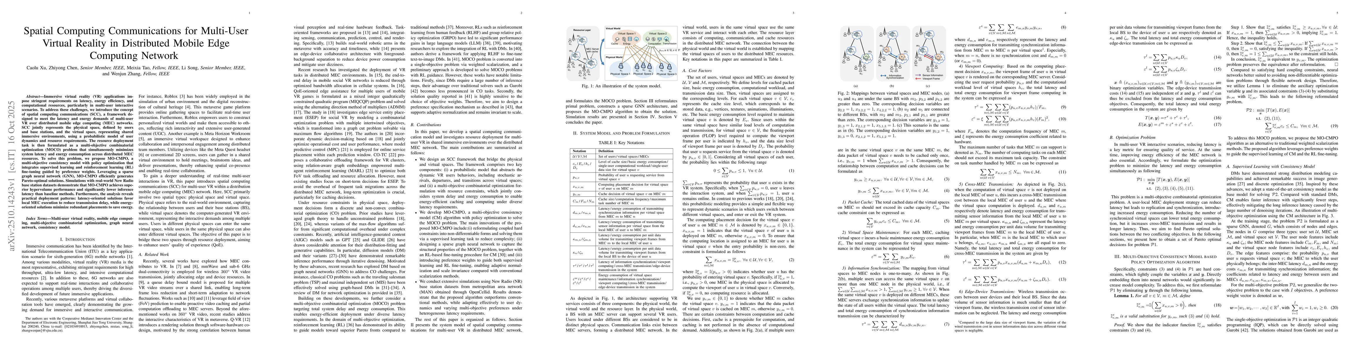 Thumbnail for Spatial Computing Communications for Multi-User Virtual Reality in
  Distributed Mobile Edge Computing Network