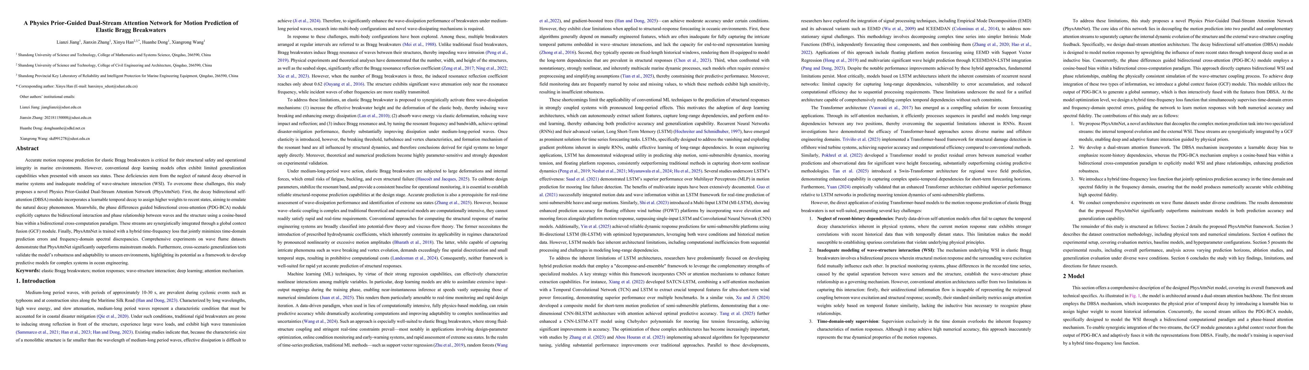 Thumbnail for A Physics Prior-Guided Dual-Stream Attention Network for Motion
  Prediction of Elastic Bragg Breakwaters