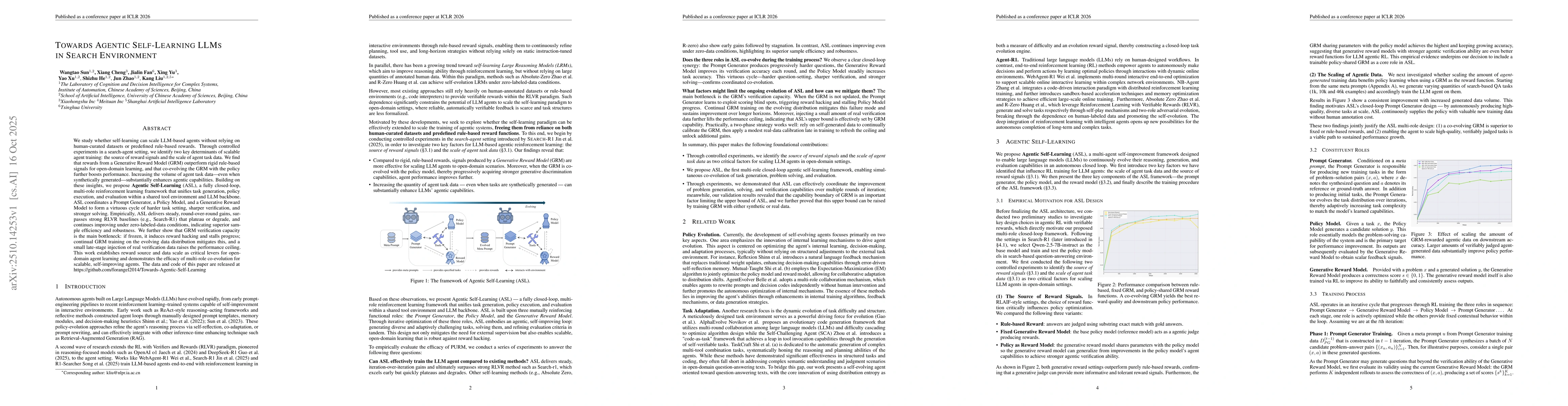 Thumbnail for Towards Agentic Self-Learning LLMs in Search Environment