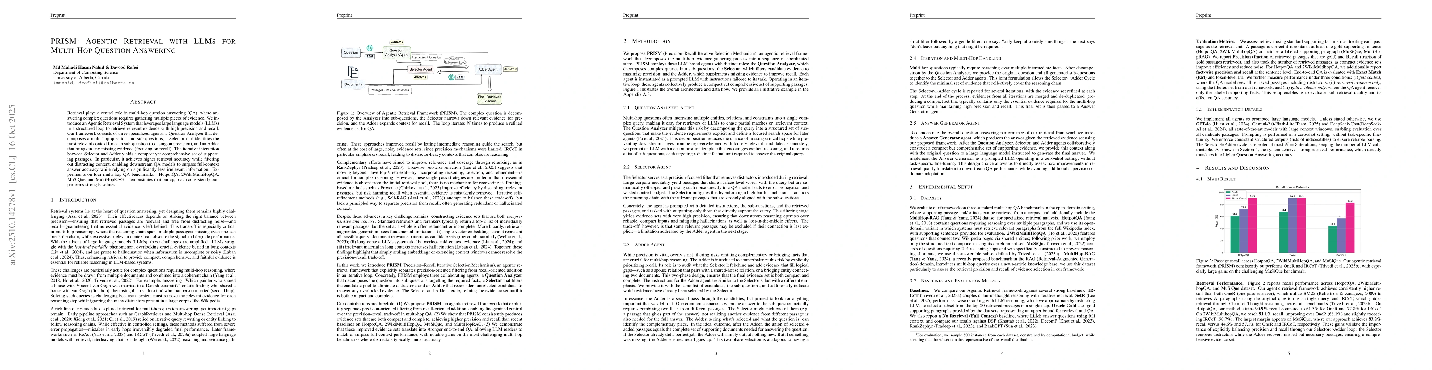 Thumbnail for PRISM: Agentic Retrieval with LLMs for Multi-Hop Question Answering