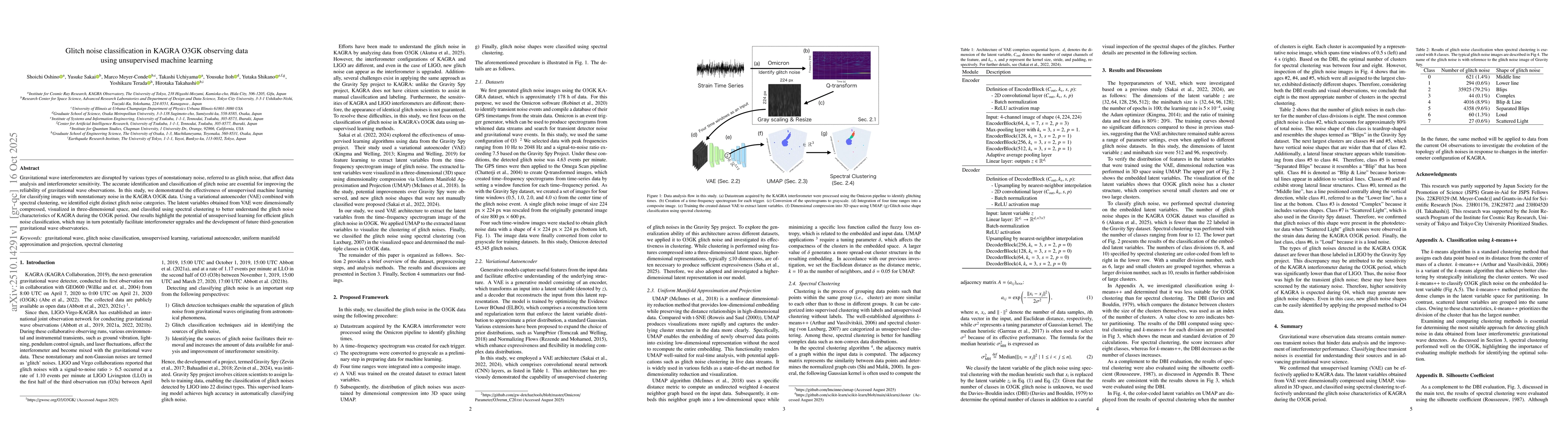Thumbnail for Glitch noise classification in KAGRA O3GK observing data using
  unsupervised machine learning