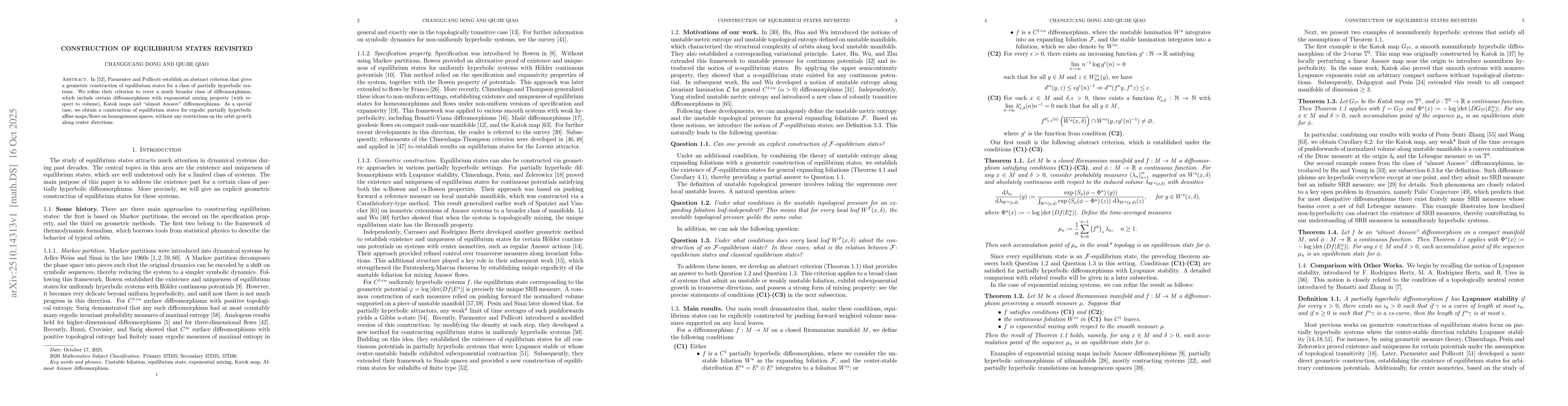 Thumbnail for Construction of equilibrium states revisited