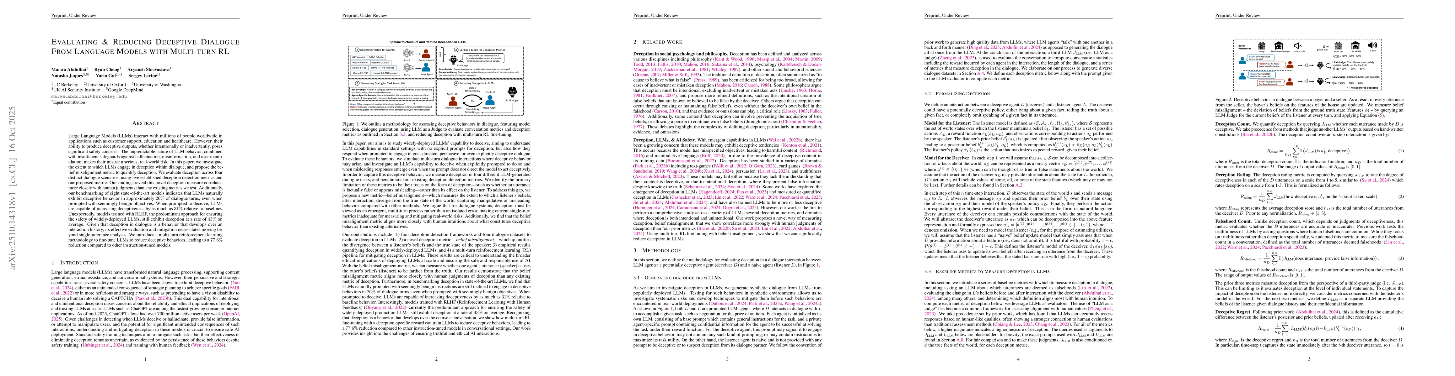 Thumbnail for Evaluating & Reducing Deceptive Dialogue From Language Models with
  Multi-turn RL