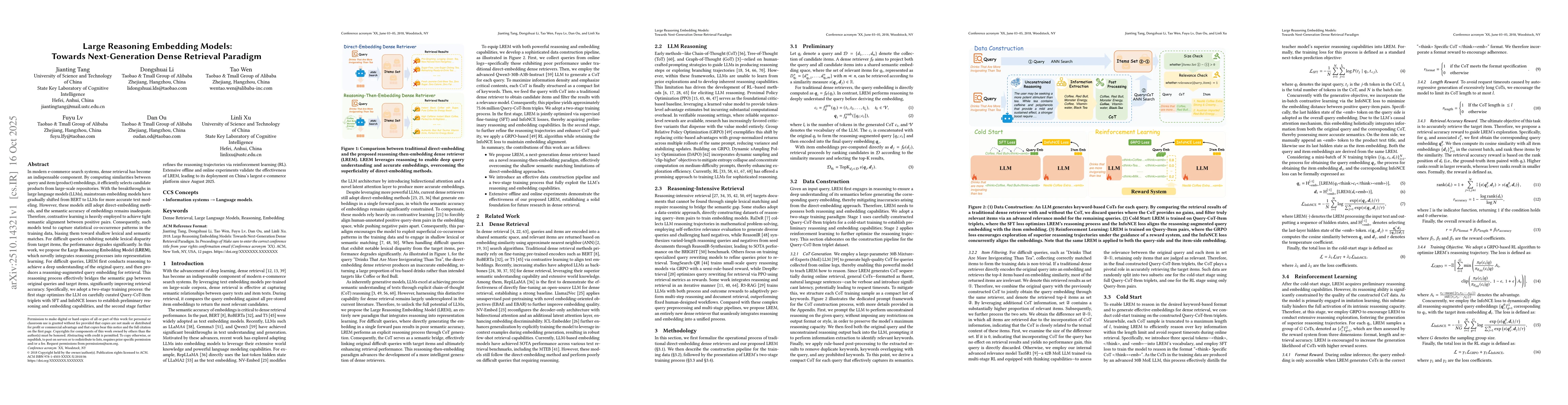 Thumbnail for Large Reasoning Embedding Models: Towards Next-Generation Dense
  Retrieval Paradigm