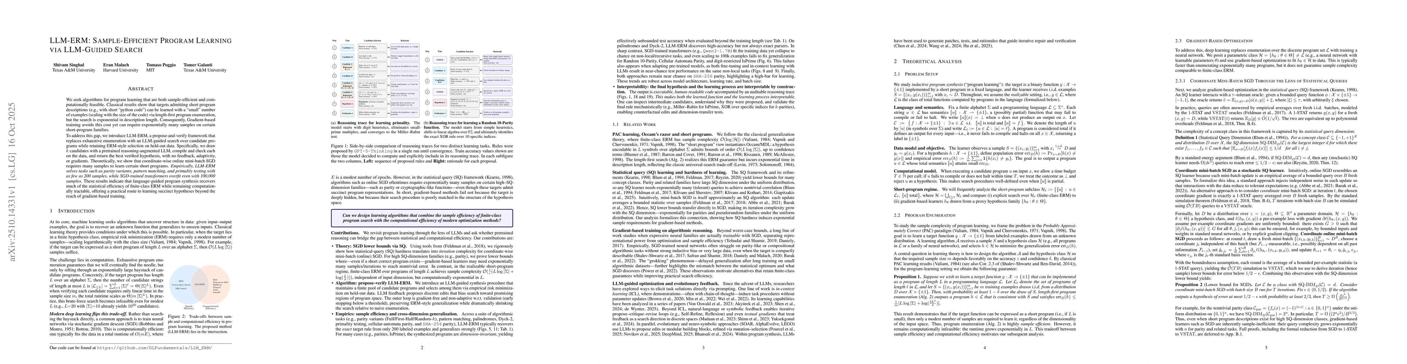 Thumbnail for LLM-ERM: Sample-Efficient Program Learning via LLM-Guided Search