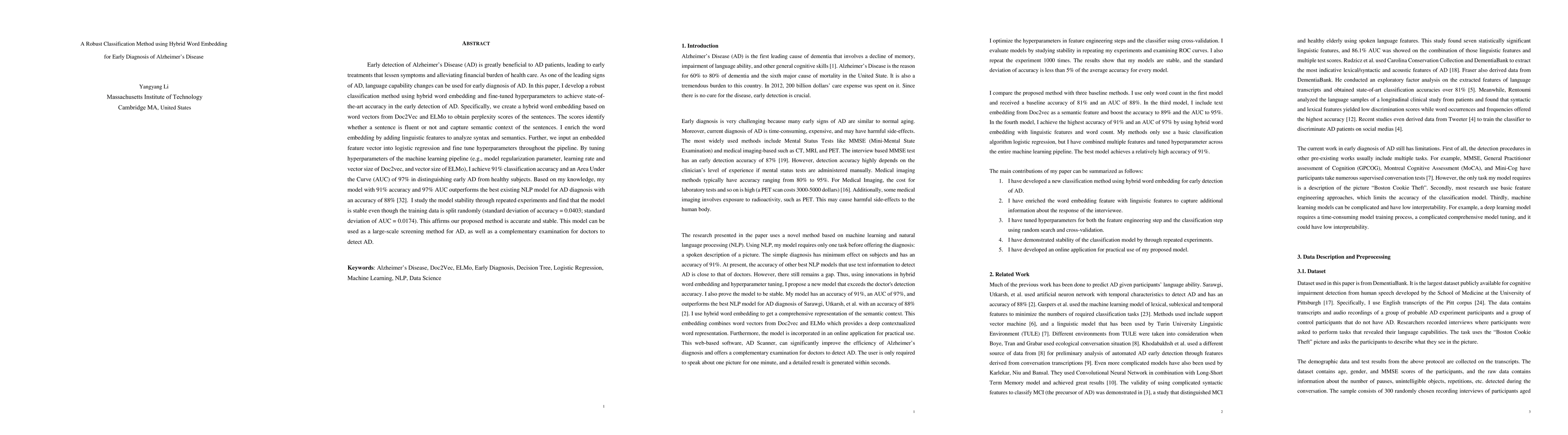 Thumbnail for A Robust Classification Method using Hybrid Word Embedding for Early
  Diagnosis of Alzheimer's Disease