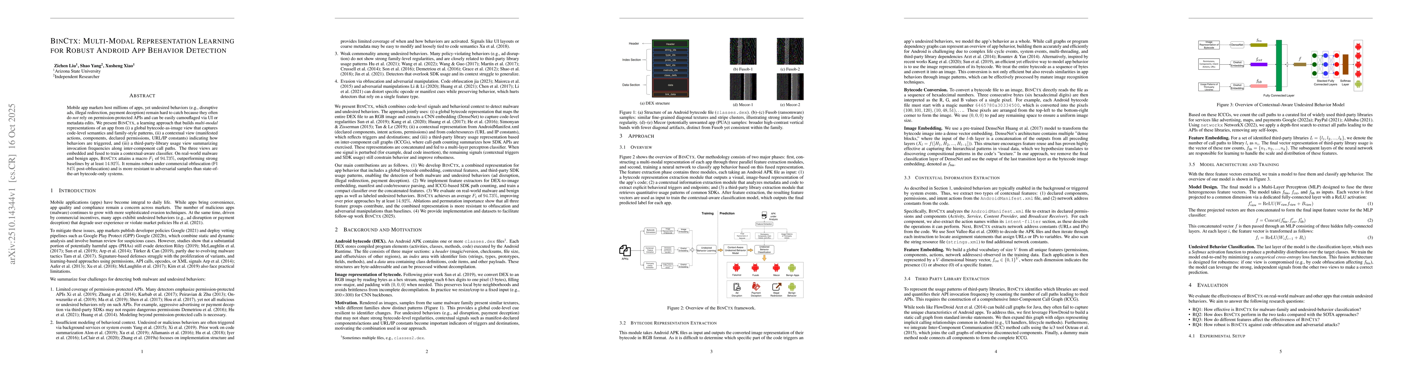 Thumbnail for BinCtx: Multi-Modal Representation Learning for Robust Android App
  Behavior Detection
