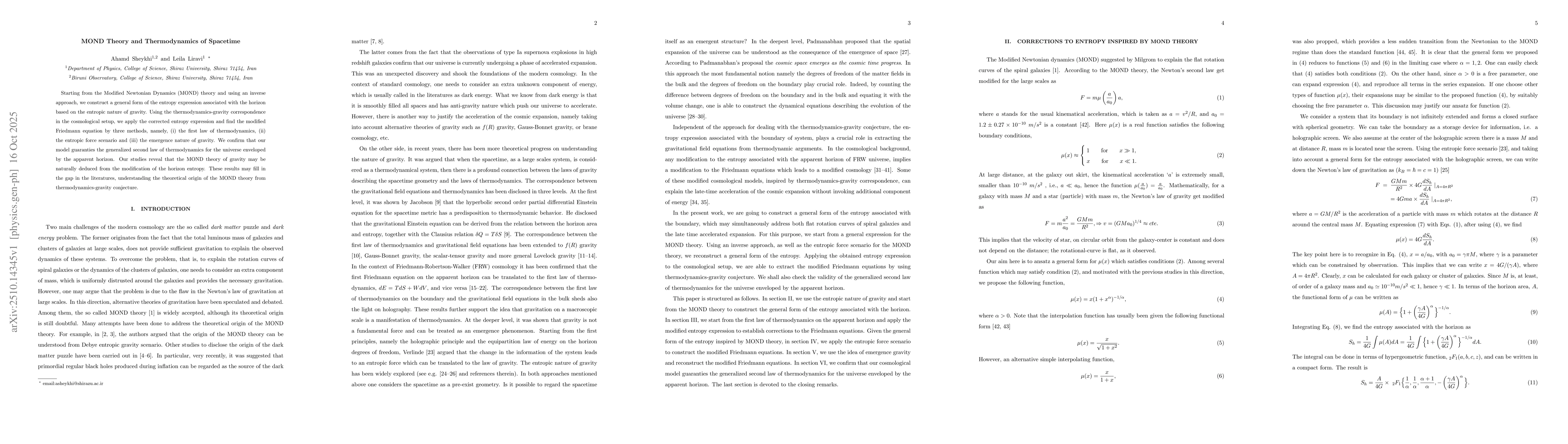 Thumbnail for MOND Theory and Thermodynamics of Spacetime