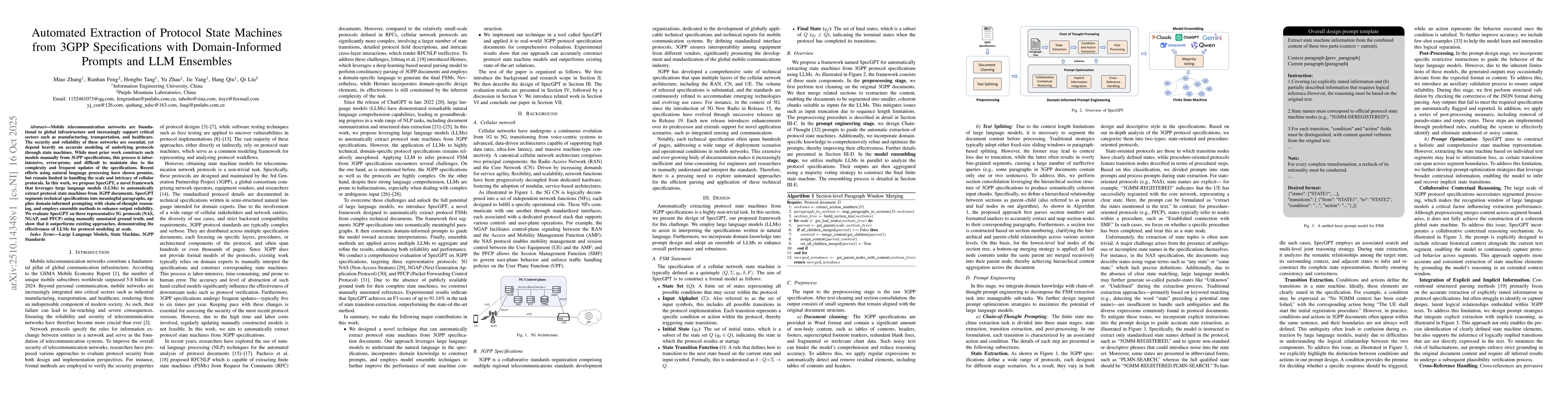 Thumbnail for Automated Extraction of Protocol State Machines from 3GPP Specifications
  with Domain-Informed Prompts and LLM Ensembles