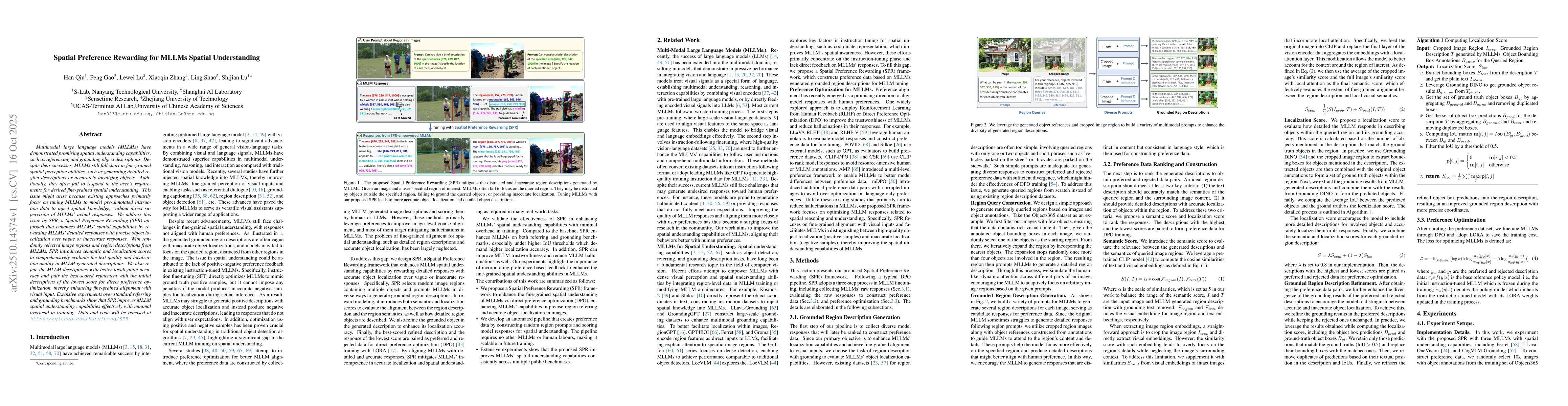 Thumbnail for Spatial Preference Rewarding for MLLMs Spatial Understanding