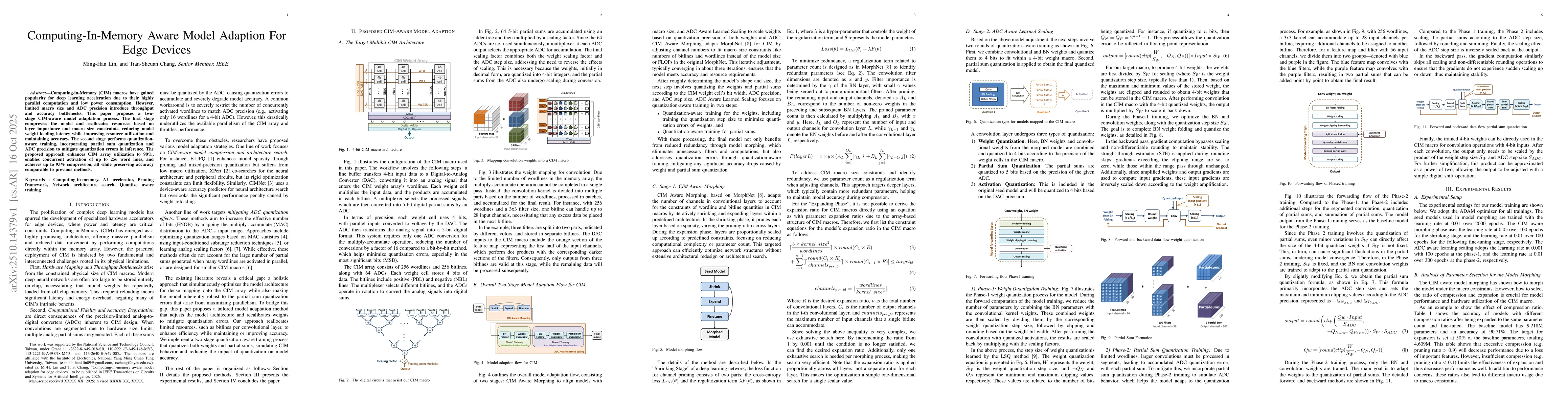 Thumbnail for Computing-In-Memory Aware Model Adaption For Edge Devices