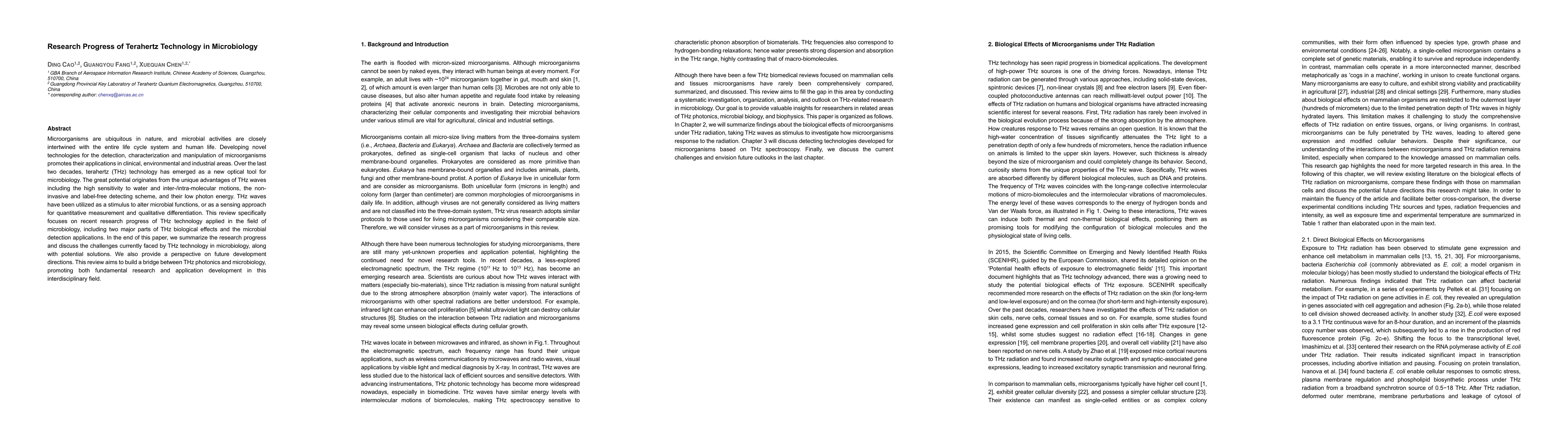Thumbnail for Research Progress of Terahertz Technology in Microbiology
