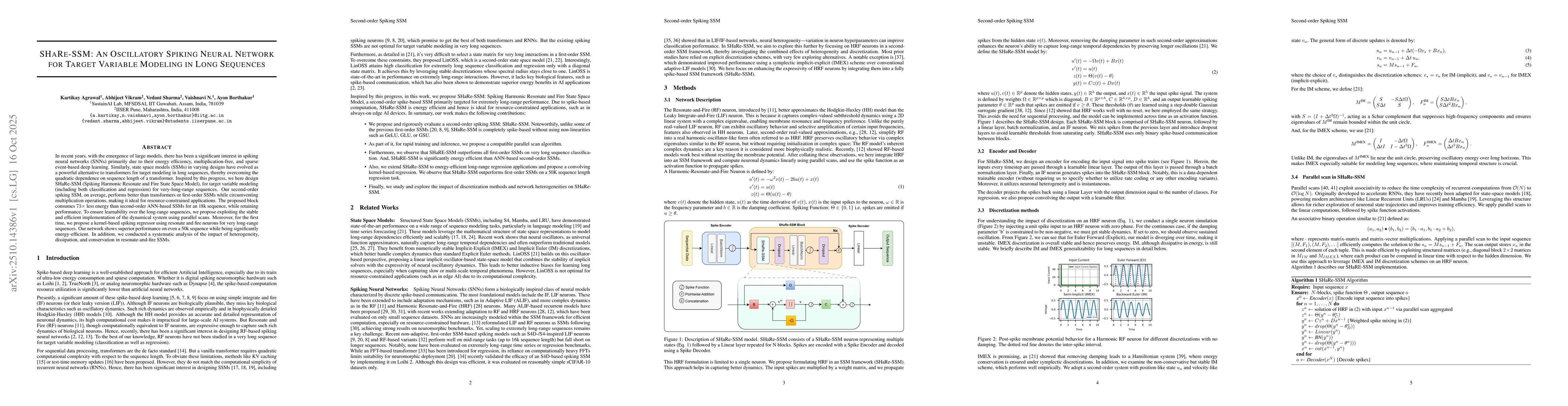 Thumbnail for SHaRe-SSM: An Oscillatory Spiking Neural Network for Target Variable
  Modeling in Long Sequences