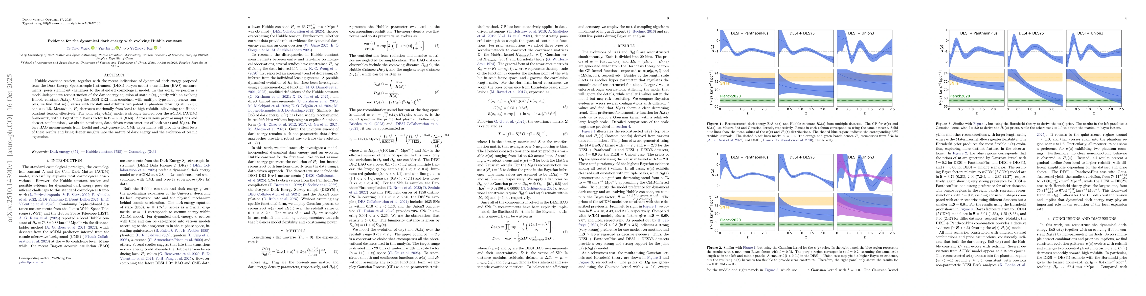 Thumbnail for Evidence for the dynamical dark energy with evolving Hubble constant