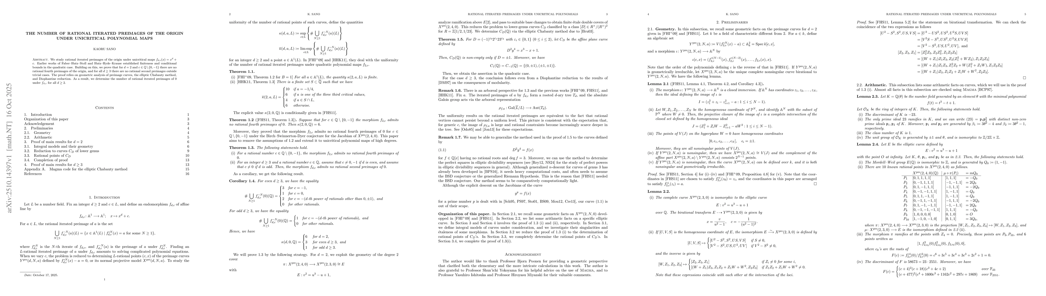 Thumbnail for The number of rational iterated preimages of the origin under
  unicritical polynomial maps