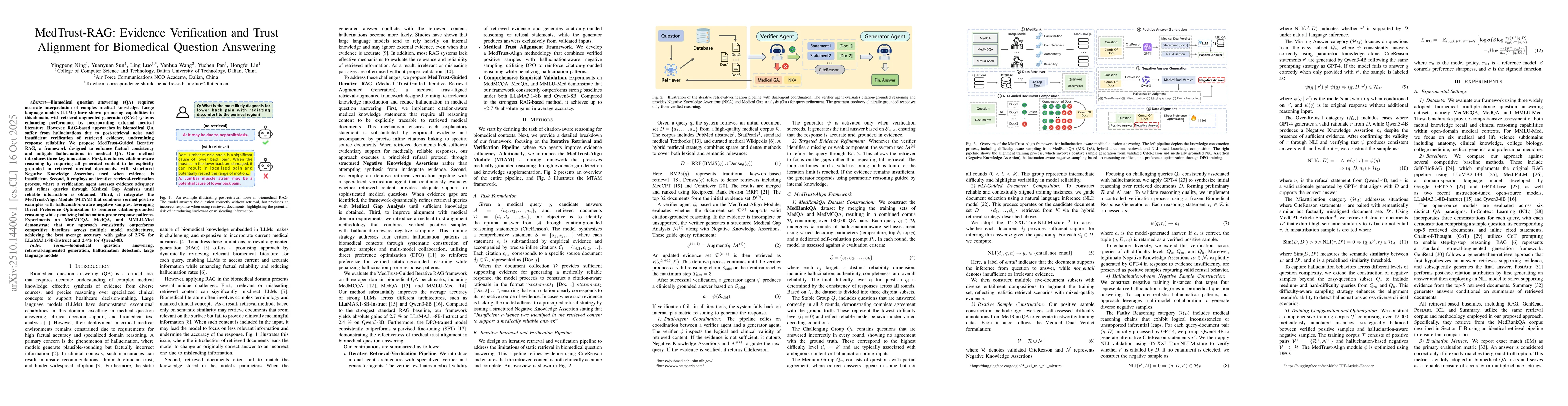 Thumbnail for MedTrust-RAG: Evidence Verification and Trust Alignment for Biomedical
  Question Answering