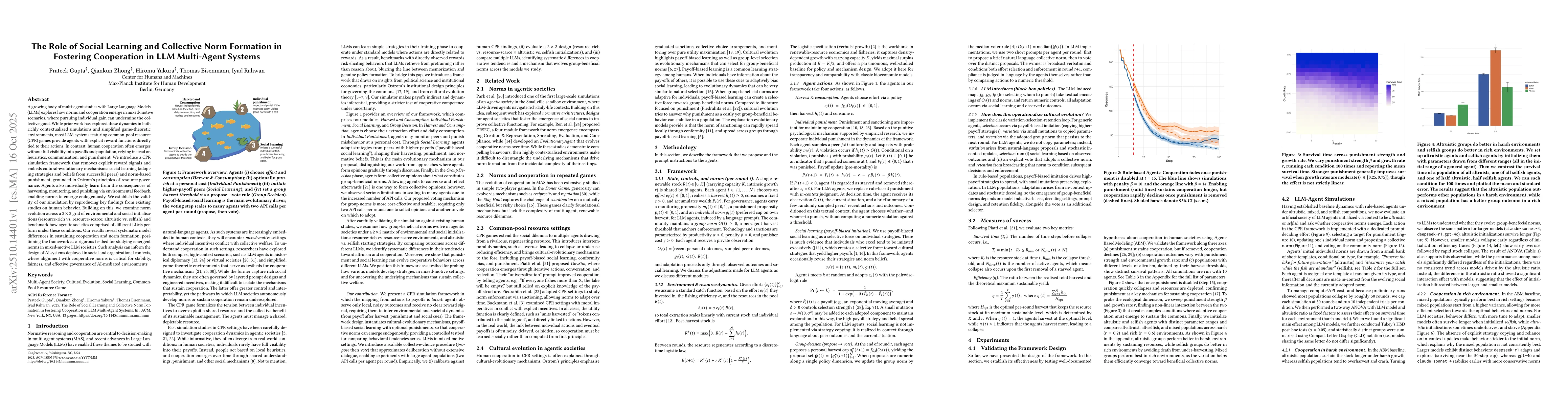 Thumbnail for The Role of Social Learning and Collective Norm Formation in Fostering
  Cooperation in LLM Multi-Agent Systems