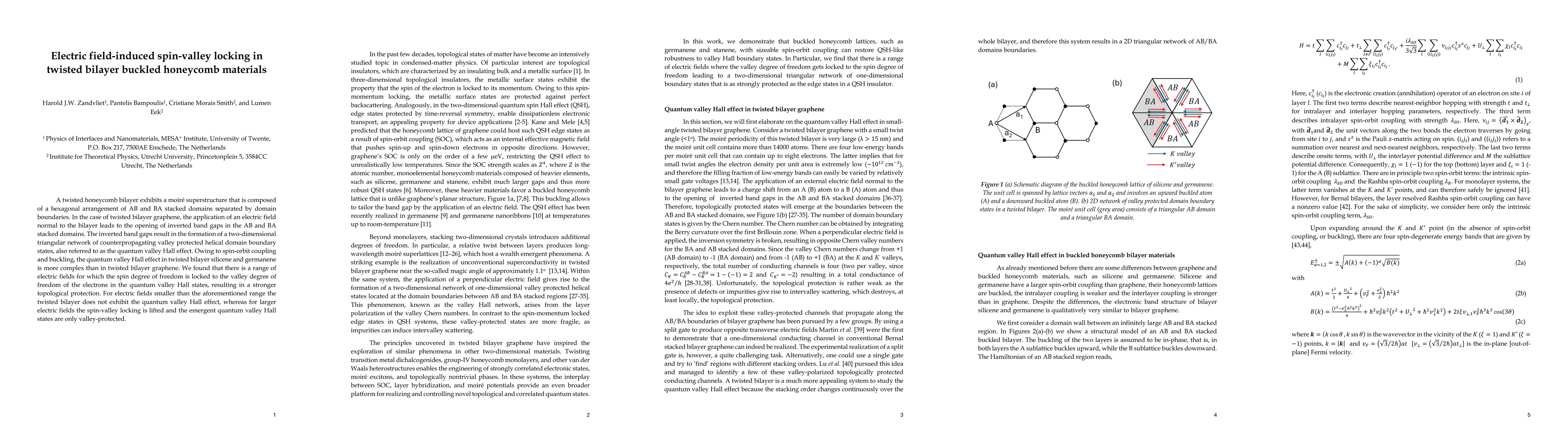 Thumbnail for Electric field-induced spin-valley locking in twisted bilayer buckled
  honeycomb materials