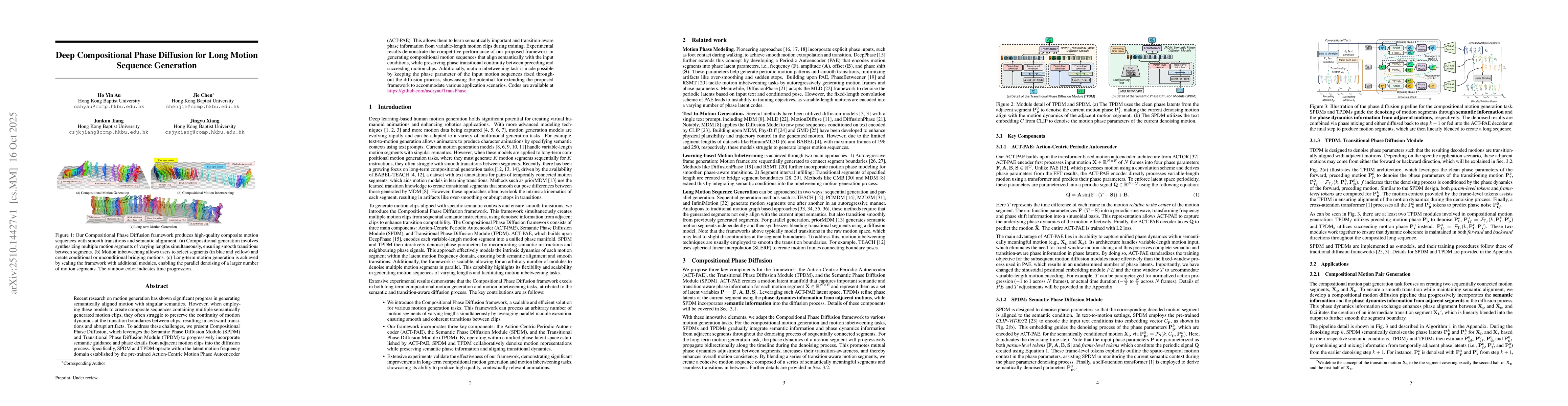 Thumbnail for Deep Compositional Phase Diffusion for Long Motion Sequence Generation