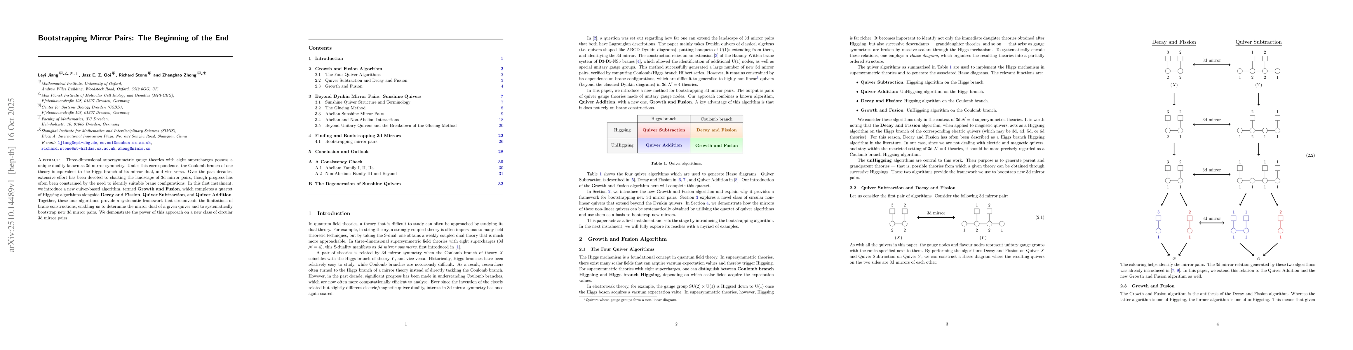 Thumbnail for Bootstrapping Mirror Pairs: The Beginning of the End