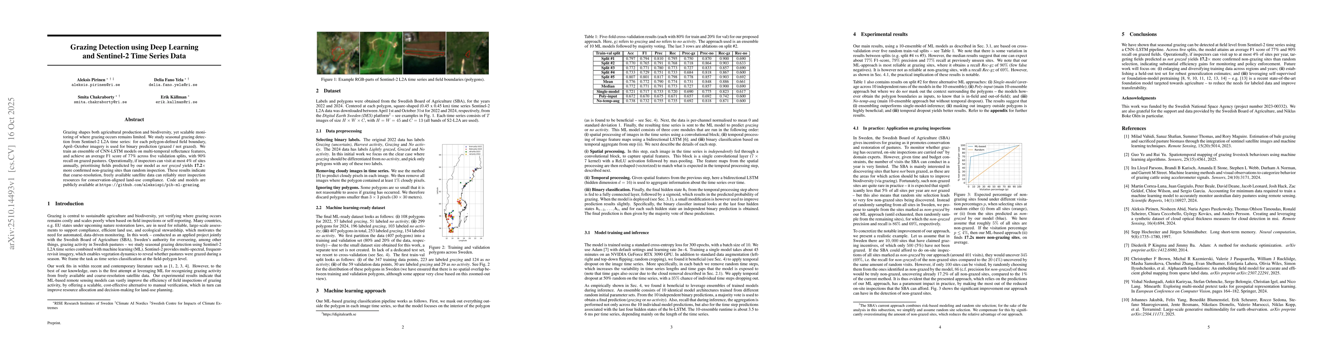 Thumbnail for Grazing Detection using Deep Learning and Sentinel-2 Time Series Data