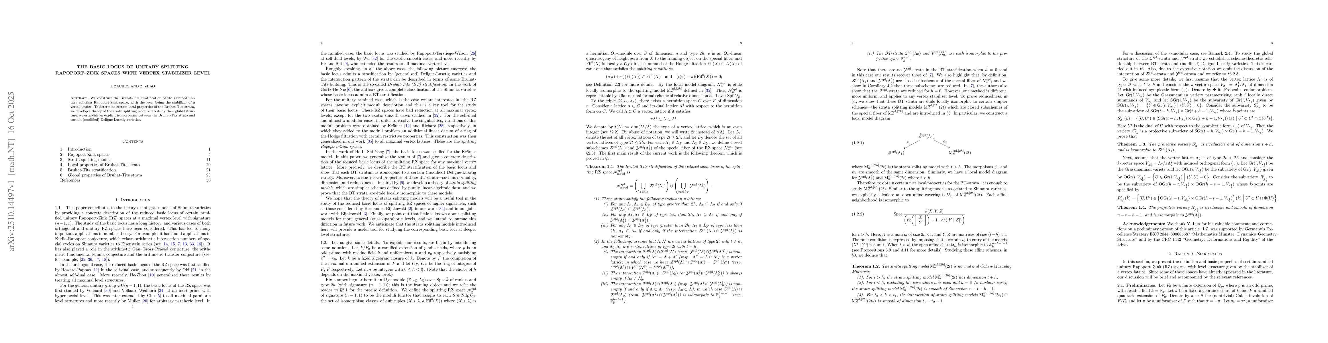 Thumbnail for The basic locus of unitary splitting Rapoport-Zink spaces with vertex
  stabilizer level