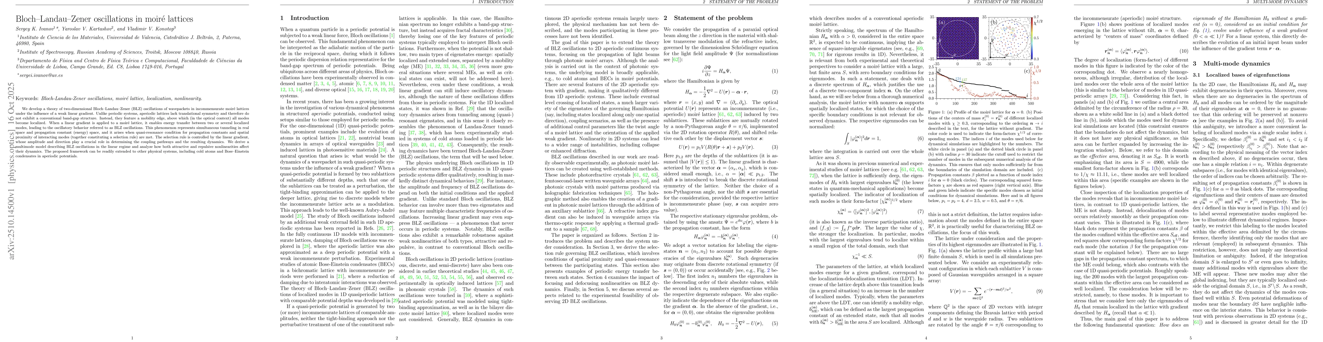 Thumbnail for Bloch-Landau-Zener Oscillations in Moiré Lattices