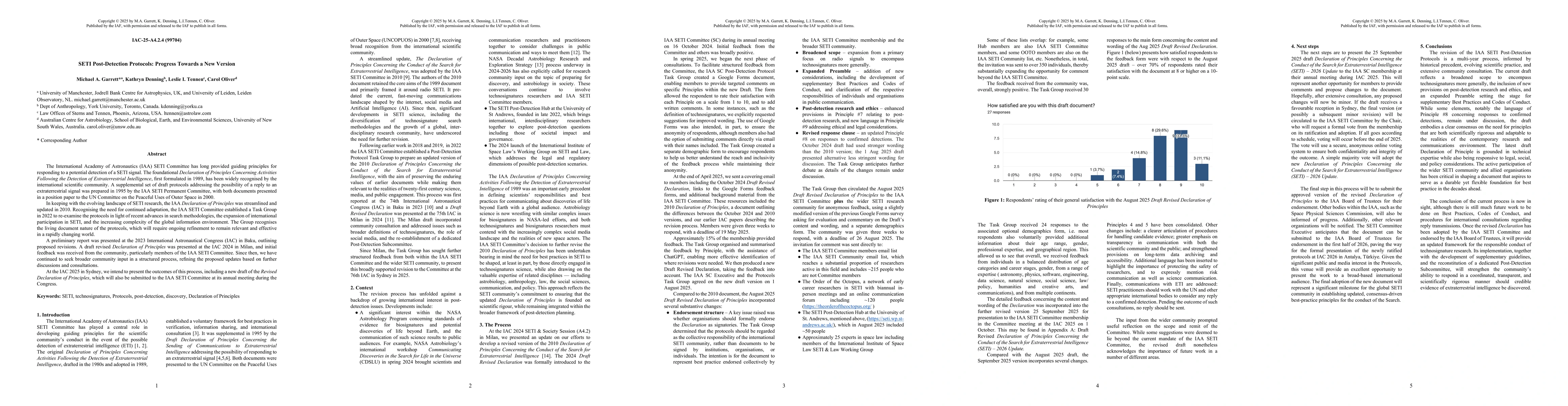 Thumbnail for SETI Post-Detection Protocols: Progress Towards a New Version