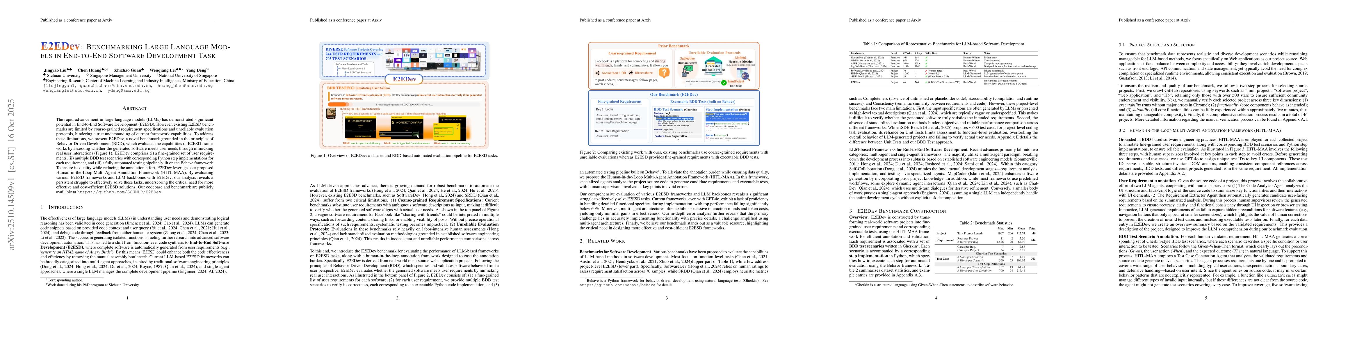 Thumbnail for E2Edev: Benchmarking Large Language Models in End-to-End Software
  Development Task