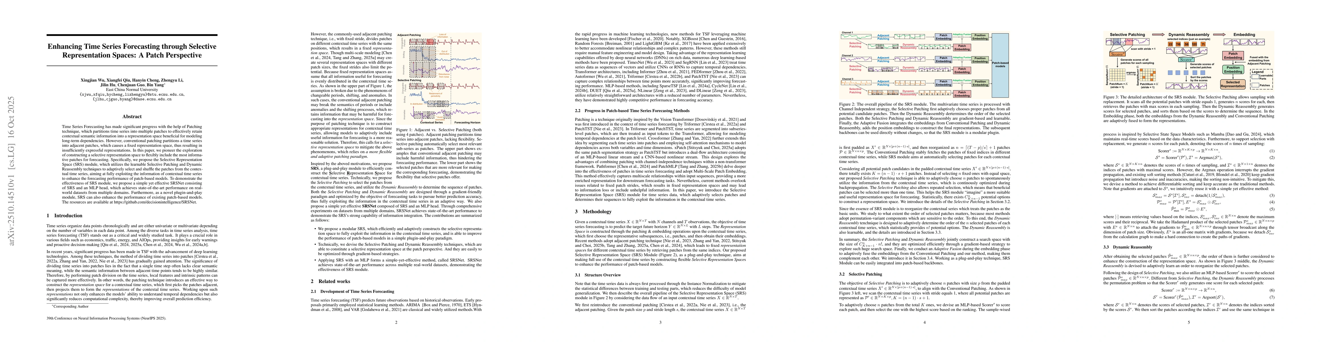 Thumbnail for Enhancing Time Series Forecasting through Selective Representation
  Spaces: A Patch Perspective
