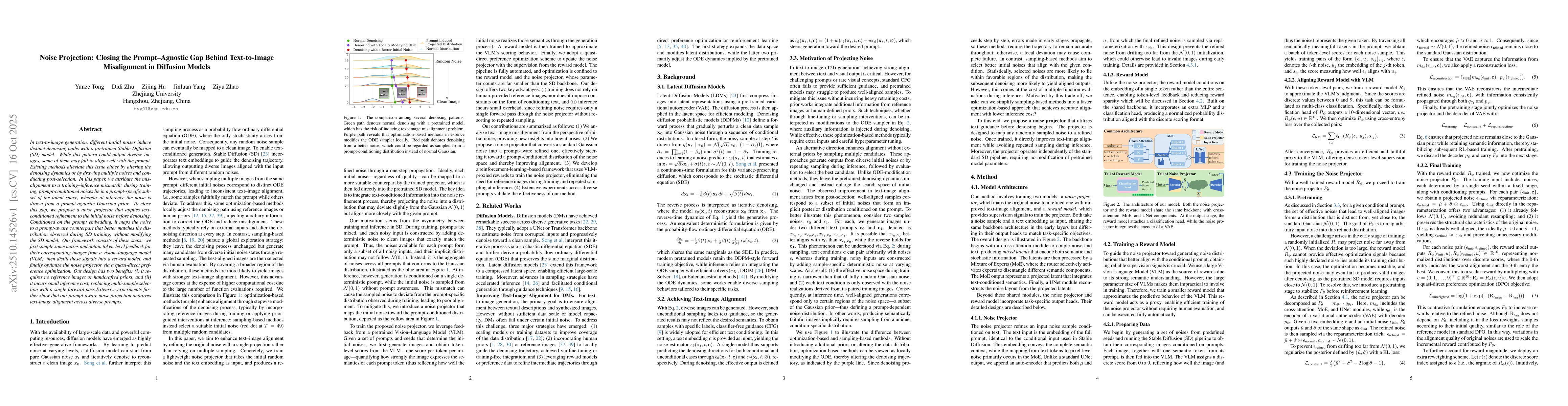 Thumbnail for Noise Projection: Closing the Prompt-Agnostic Gap Behind Text-to-Image
  Misalignment in Diffusion Models