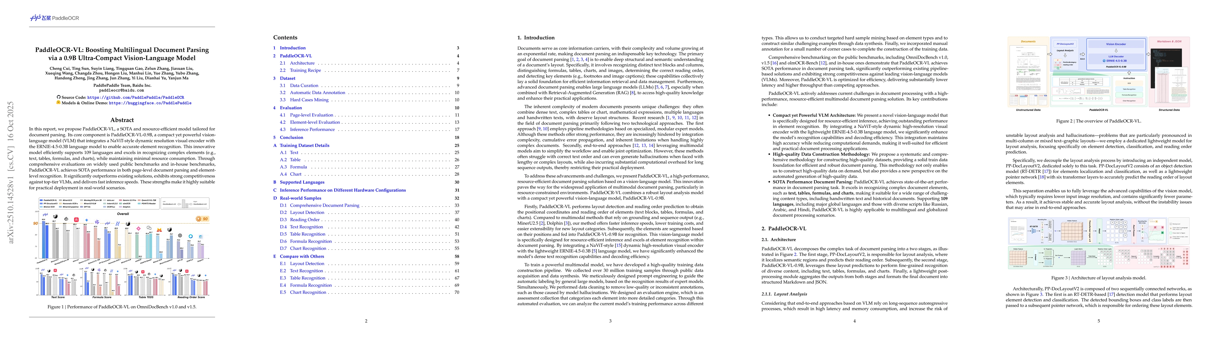 Thumbnail for PaddleOCR-VL: Boosting Multilingual Document Parsing via a 0.9B
  Ultra-Compact Vision-Language Model