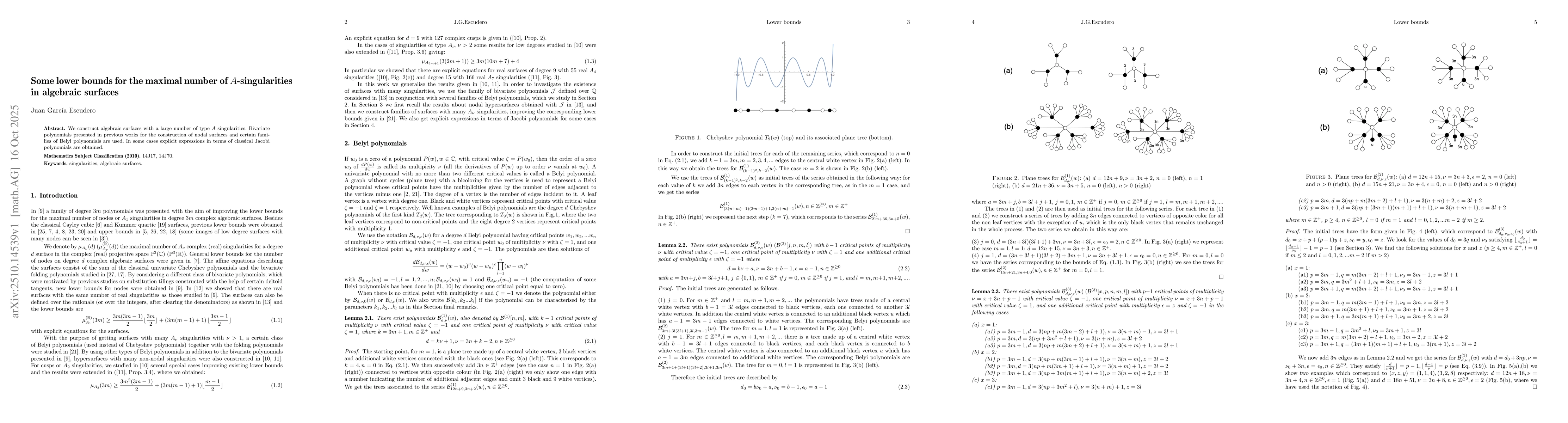 Thumbnail for Some lower bounds for the maximal number of A-singularities in algebraic
  surfaces