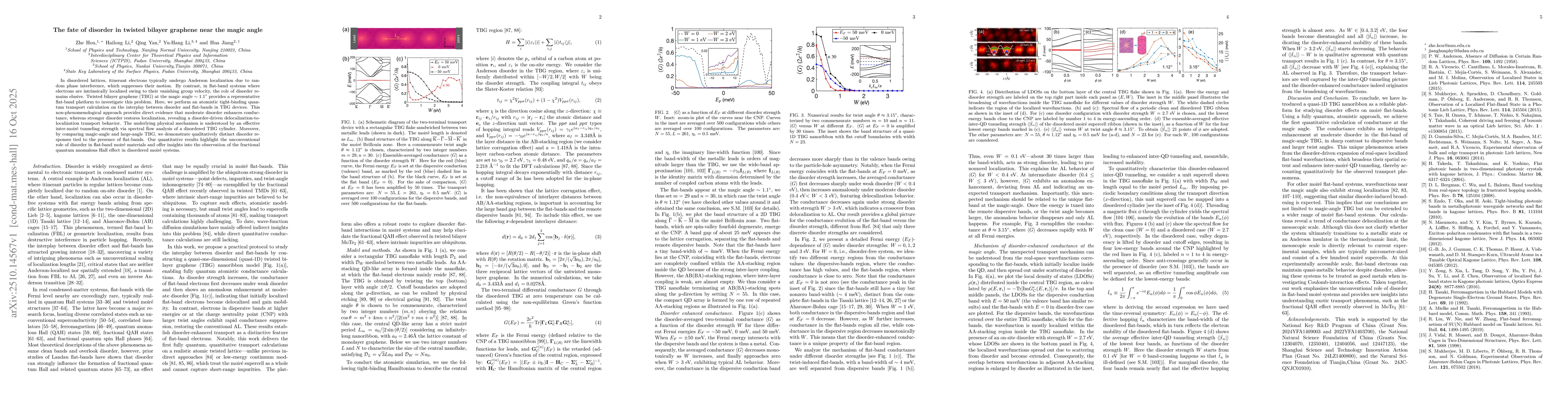 Thumbnail for The fate of disorder in twisted bilayer graphene near the magic angle