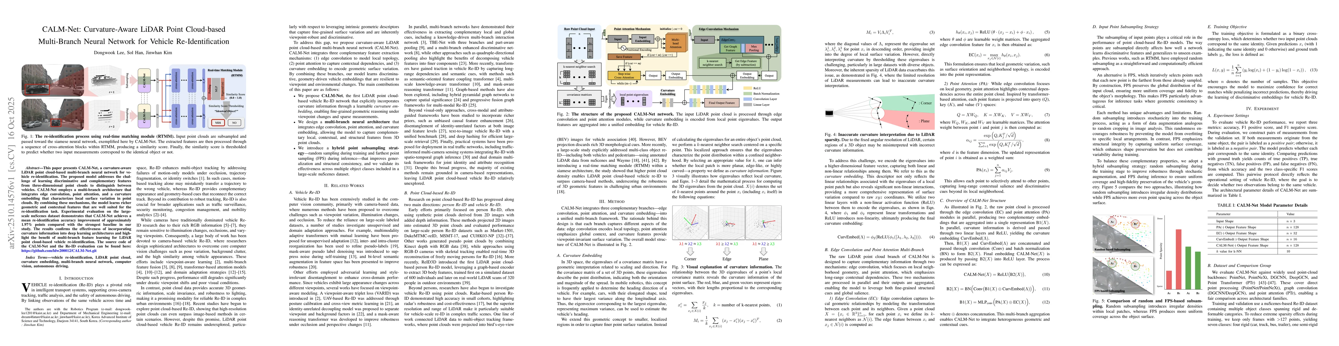 Thumbnail for CALM-Net: Curvature-Aware LiDAR Point Cloud-based Multi-Branch Neural
  Network for Vehicle Re-Identification