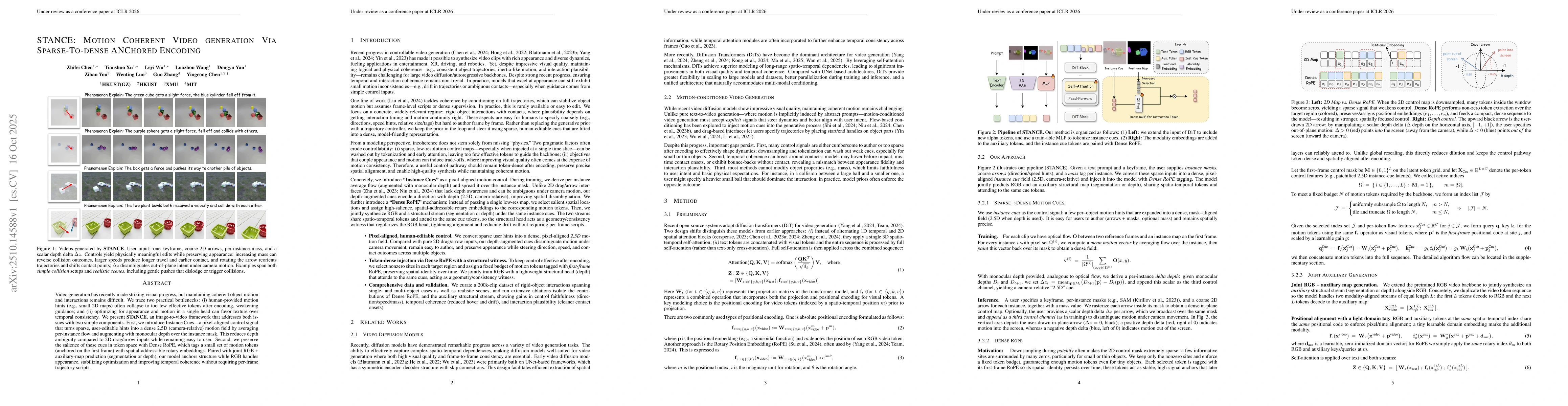 Thumbnail for STANCE: Motion Coherent Video Generation Via Sparse-to-Dense Anchored
  Encoding