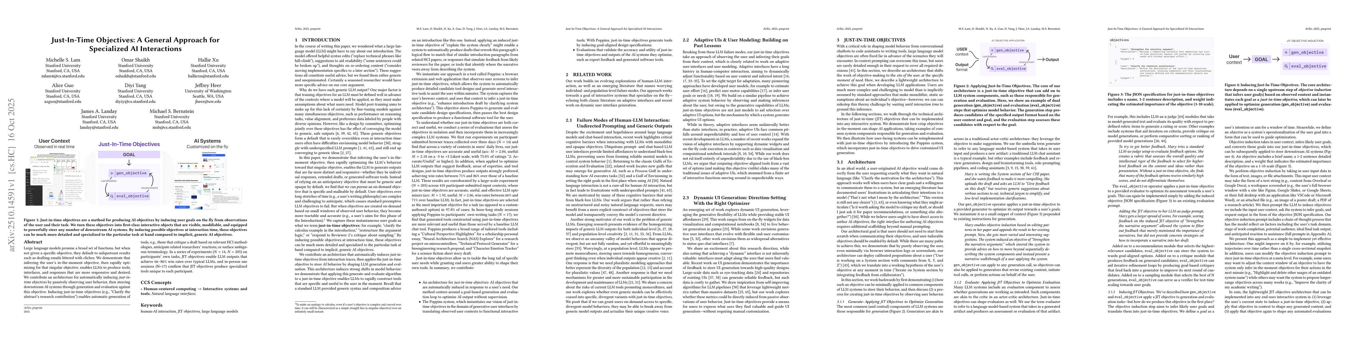 Thumbnail for Just-In-Time Objectives: A General Approach for Specialized AI
  Interactions