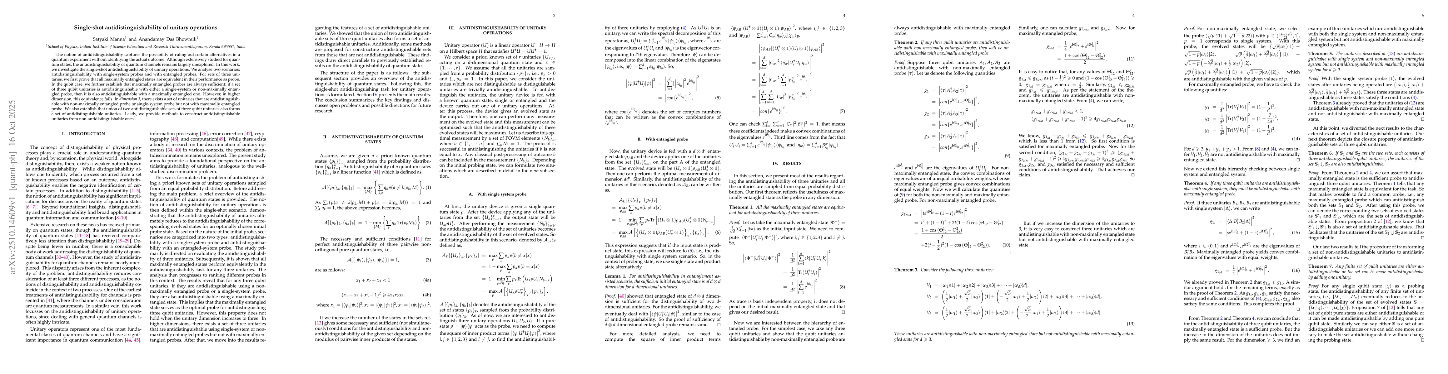 Thumbnail for Single-shot antidistinguishability of unitary operations