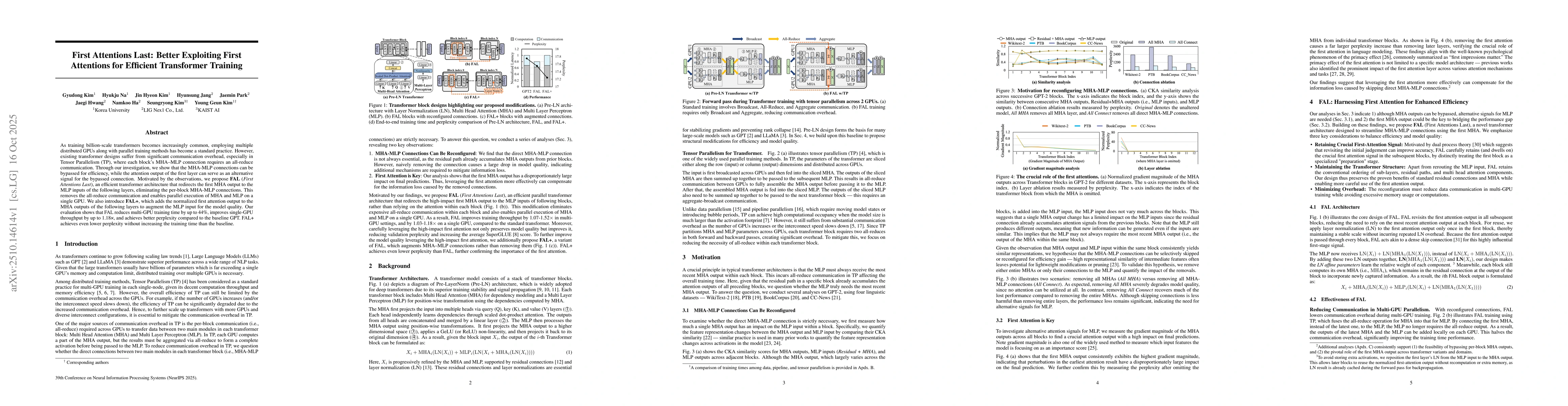 Thumbnail for First Attentions Last: Better Exploiting First Attentions for Efficient
  Transformer Training