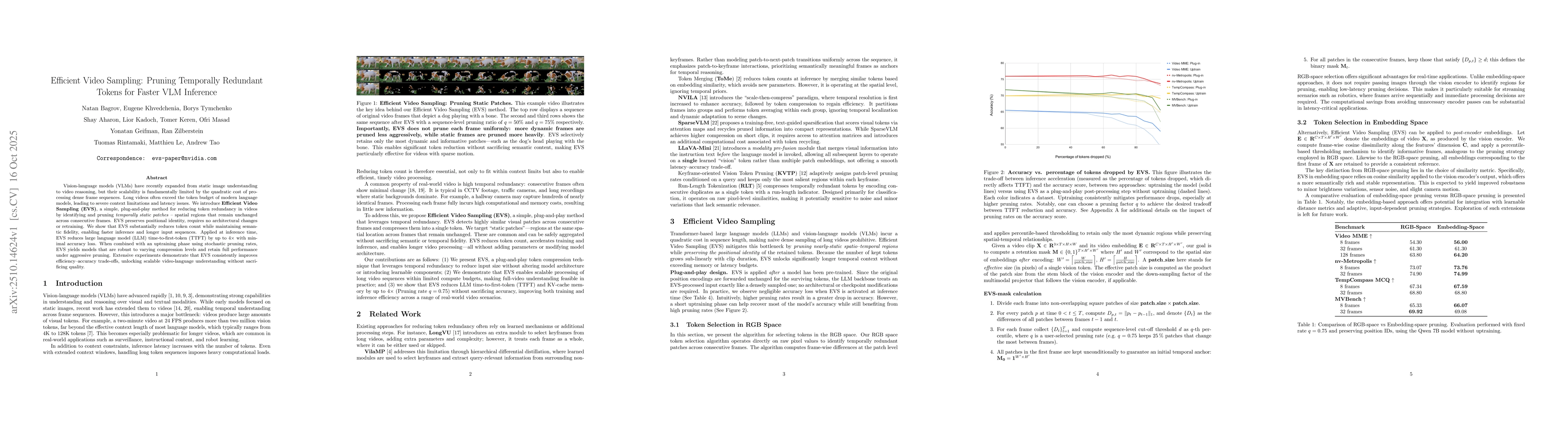 Thumbnail for Efficient Video Sampling: Pruning Temporally Redundant Tokens for Faster
  VLM Inference