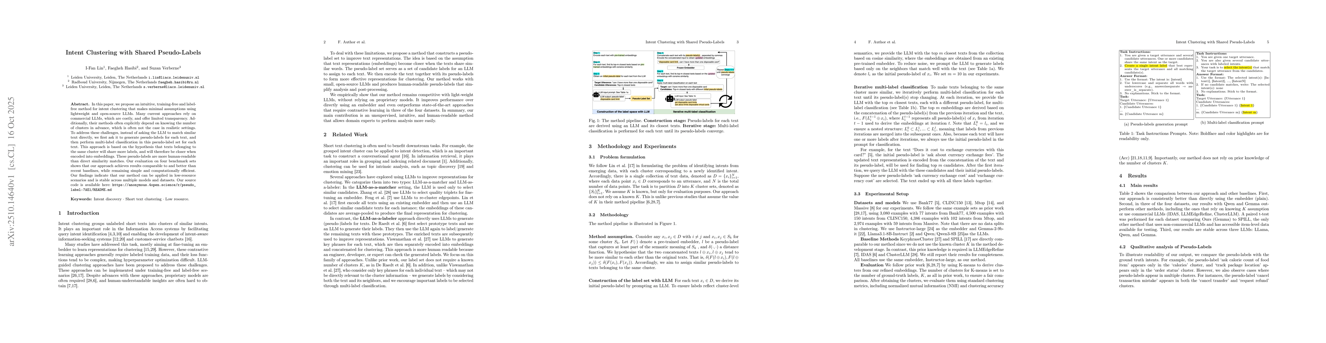 Thumbnail for Intent Clustering with Shared Pseudo-Labels
