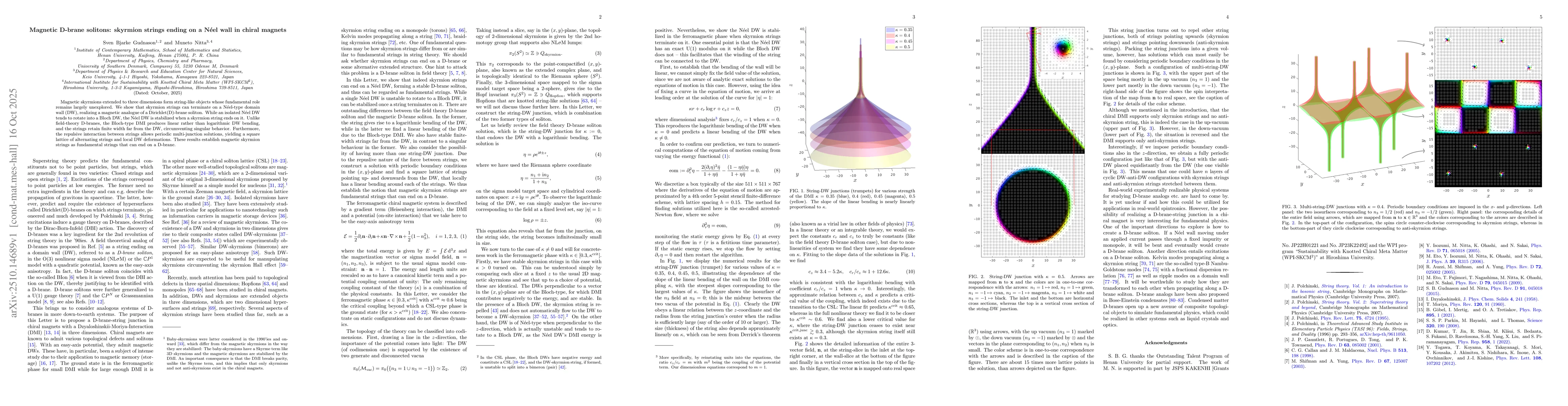 Thumbnail for Magnetic D-brane solitons: skyrmion strings ending on a Néel wall in
  chiral magnets