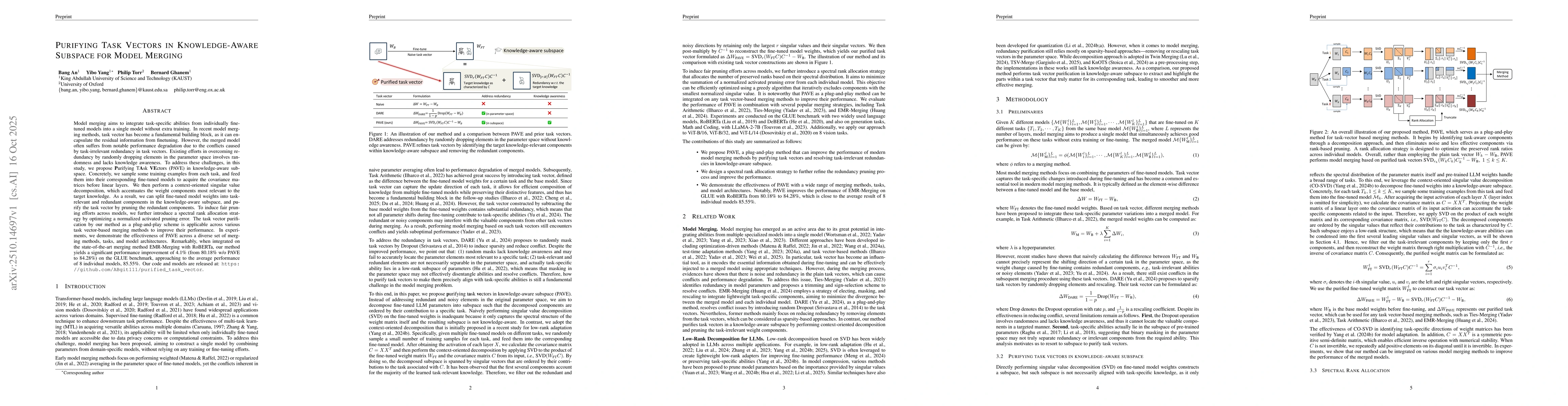 Thumbnail for Purifying Task Vectors in Knowledge-Aware Subspace for Model Merging