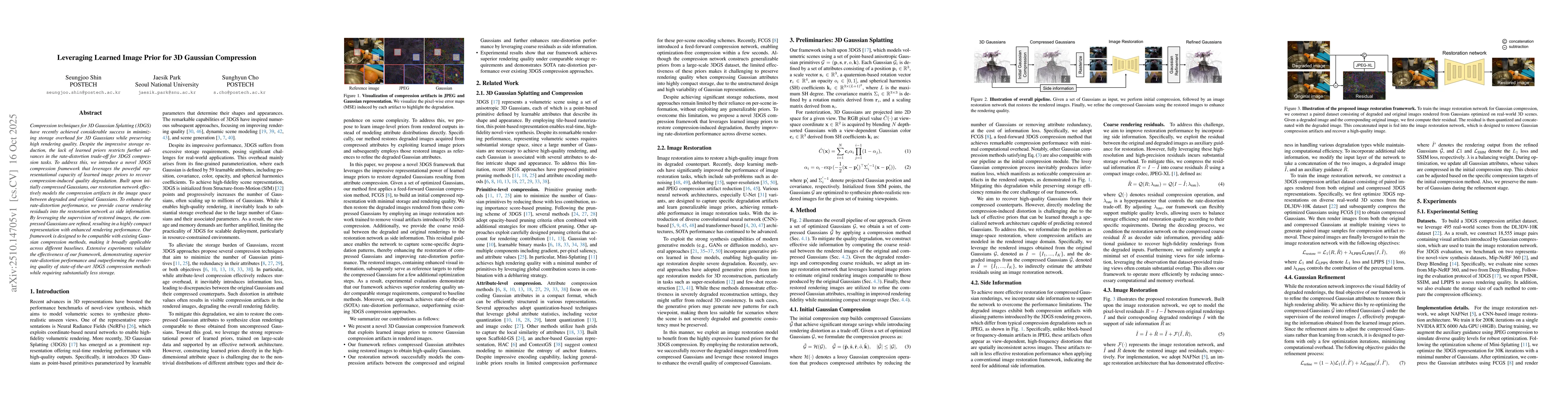 Thumbnail for Leveraging Learned Image Prior for 3D Gaussian Compression