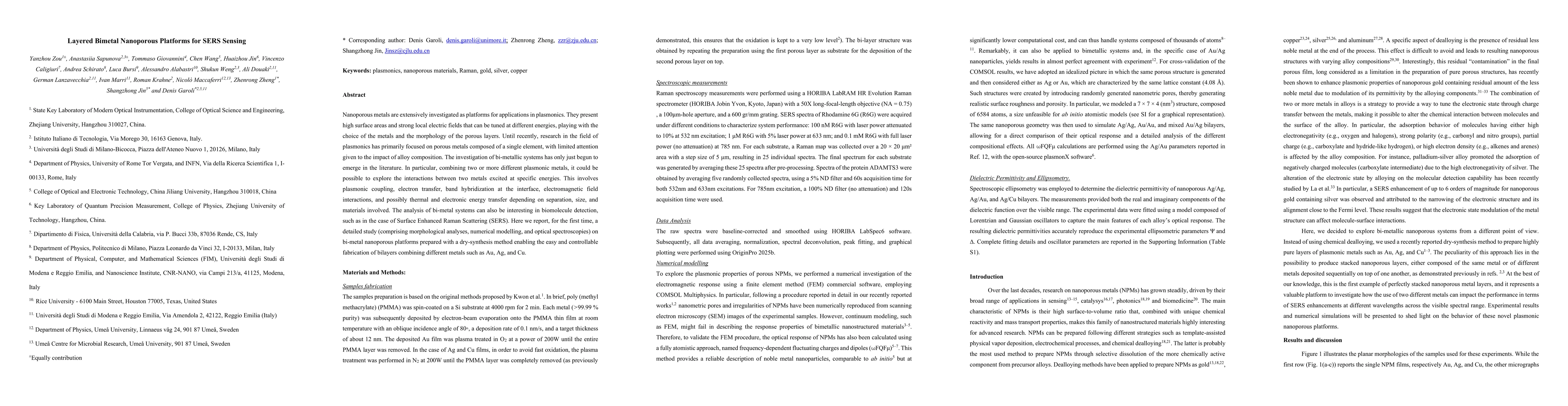 Thumbnail for Layered Bimetal Nanoporous Platforms for SERS Sensing